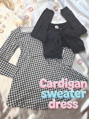 *1255 shimmer cardigan sweater 2pc dress set Girls 4T
